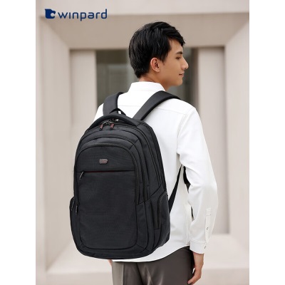 WINPARD/威豹双肩包男背包商务双肩背包电脑包休闲男包旅行包15.6英寸 黑色s363