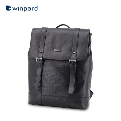 WINPARD/威豹大容量双肩包男背包轻便旅行包休闲时尚潮流通勤双背包 书包 黑色s363