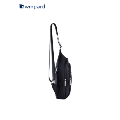 WINPARD/威豹男士胸包时尚休闲男包斜挎包运动单肩包男 手机包 黑色s363