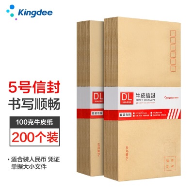金蝶（kingdee） 信封 5号100g牛皮纸信封s360