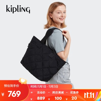 Kipling男女款轻便帆布包2023秋冬新款休闲手提包托特包IRICAs366pc