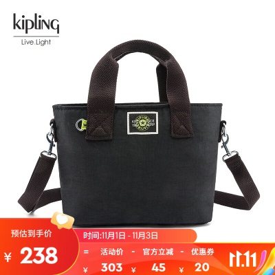 Kipling女款轻便帆布包2023新款潮流休闲拼色单肩包托特包MINTAs366pc