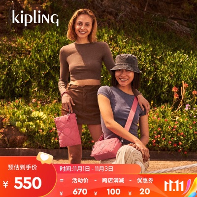 Kipling女款轻便帆布包2023秋冬新款潮流相机包单肩斜挎包MILDAs366pc