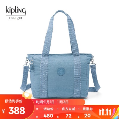 Kipling女款轻便帆布2023新款时尚潮流休闲单肩包托特包ASSENI Ss366pc