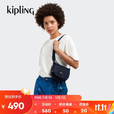 Kipling女款轻便帆布包2023秋冬新款休闲单肩斜挎包LOREEN MINIs366pc