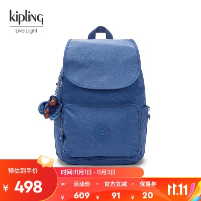 Kipling男女款轻便帆布包新款时尚潮流书包双肩背包CAYENNEs366pc