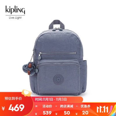 Kipling男女款轻便帆布包2023秋冬新款学生书包双肩背包JUDY Ms366pc