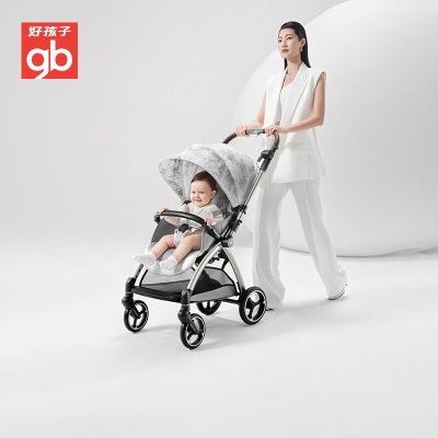 好孩子（gb）婴儿车可坐可躺双向轻便高景观遛娃婴儿推车orsaflip安全舱2号s372p