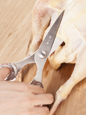 张小泉厨房剪刀剪鸡骨头纯不锈钢家用专用多功能小剪刀剪子官方s374