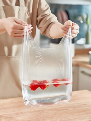 张小泉保鲜袋食品级家用冰箱冷藏袋点断背心式收纳加厚超市连卷袋s374
