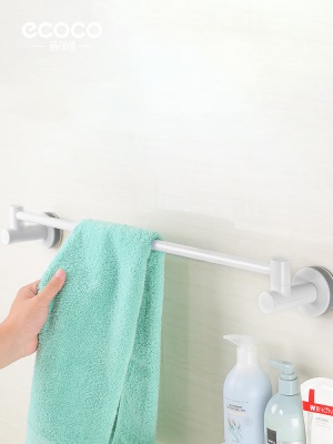 单杆毛巾架免打孔卫生间浴室吸盘挂架浴巾杆北欧简约创意置物架子s375g