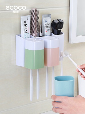 牙膏牙刷置物架吸壁式卫生间浴室收纳壁挂免打孔洗手台吸盘洗漱架s375g