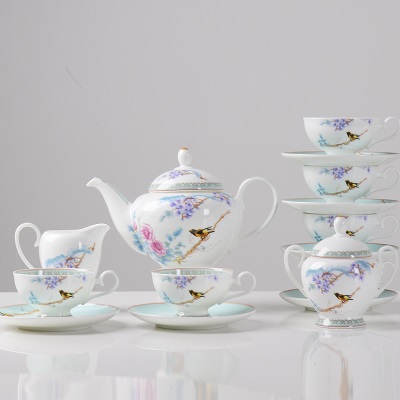 华光陶瓷 高档欧式咖啡具 骨瓷茶咖具 咖啡杯套装 富贵牡丹s377p