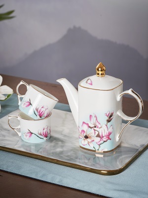 华光淄博 骨瓷茶咖具套装轻奢美式欧式茶具咖啡具组合礼盒装 芳华s377p