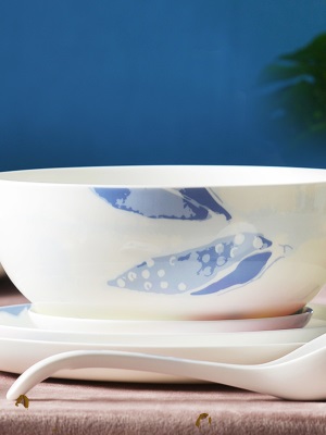 华光陶瓷 碗碟套装骨瓷餐具套装家用 高温釉中彩欧式礼盒装芙洛拉s377p