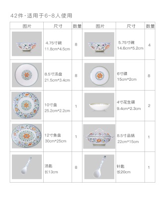 华光国瓷骨瓷餐具套装高温釉中彩高档轻奢餐具礼宾中国风国彩天姿s377p