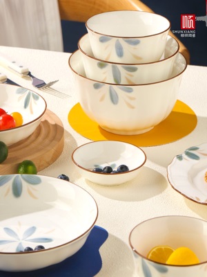 碗碟套装碗筷碗盘餐具套装家用碗具盘子轻奢日式陶瓷高级感简约s379