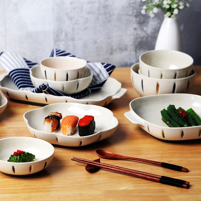 顺祥陶瓷潮州瓷器日式餐具家用碗碟套装米饭碗汤碗网红轻奢盘子s379