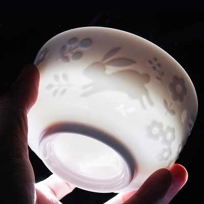 顺祥陶瓷北欧简约风餐具纯白色易清洁碗碟春节兔年家用碗筷套装s379