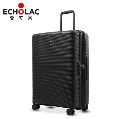 爱可乐（Echolac）拉杆箱大容量万向轮旅行箱时尚行李箱密码箱可拓展PW005黑色28吋s386