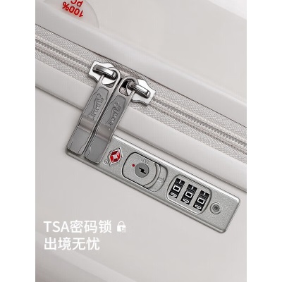 莎米特行李箱小型女拉杆箱男女通用旅行箱可登机箱PC338TC16英寸米白s382