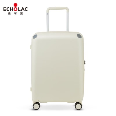 爱可乐（Echolac）便携式行李箱pc拉杆箱TSA密码箱万向轮登机箱皮箱PC258白色20吋s386