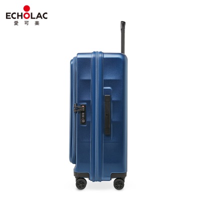 爱可乐（Echolac）前开盖大容量行李箱方格高端商务拉杆箱托运箱PC263FA蓝色28吋s386