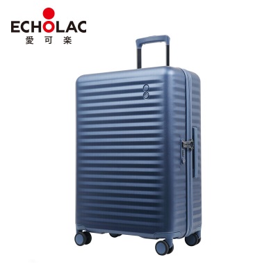 爱可乐（Echolac）防刮耐磨旅行箱大容量万向轮行李箱密码箱托运箱PC183-T蓝色24吋s386