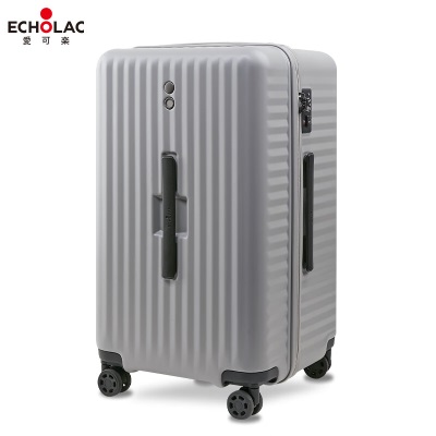 爱可乐（Echolac）超大容量拉杆箱方形旅行箱TSA密码锁箱行李箱PC183K浅灰色26吋s386