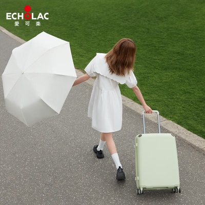 爱可乐（Echolac）大容量行李箱pc拉杆箱TSA密码箱万向轮托运箱皮箱PC258粉色28吋s386