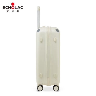 爱可乐（Echolac）便携式行李箱pc拉杆箱TSA密码箱万向轮登机箱皮箱PC258白色20吋s386