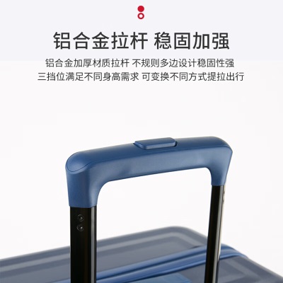 爱可乐（Echolac）防刮耐磨旅行箱大容量万向轮行李箱密码箱托运箱PC183-T蓝色24吋s386