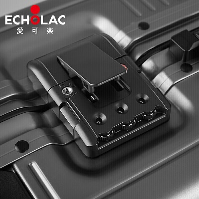 爱可乐（Echolac）铝镁合金旅行箱无极拉杆行李箱双密码锁金属登机箱20吋CTA148深灰s386