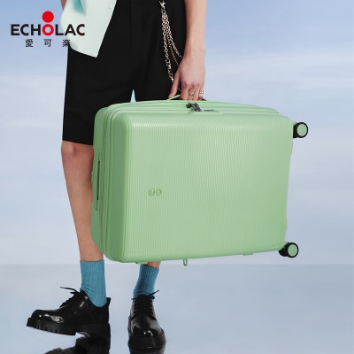 爱可乐（Echolac）拉杆箱大容量万向轮旅行箱时尚行李箱密码箱可拓展PW005黑色28吋s386