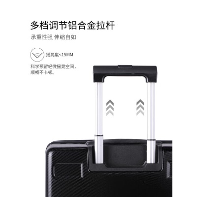 莎米特行李箱小型拉杆箱18英寸男女商务登机箱带USB接口旅行箱PC999黑色s382