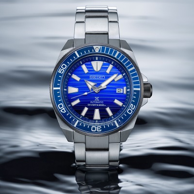 精工（SEIKO）手表 原装进口海洋公益款钢带螺旋表冠夜光防水机械手表SRPC93J1s399