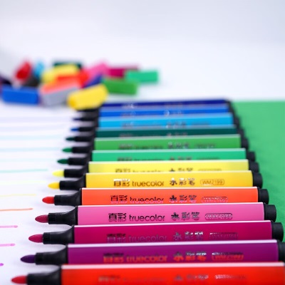 真彩(TRUECOLOR)12色水彩笔可水洗大容量无毒彩色绘画笔套装幼儿园儿童涂色涂鸦小学生美术专用生日礼物2199s398