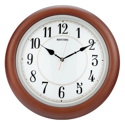 丽声（RHYTHM）木制静音石英挂钟欧式复古钟表创意印花圆形挂表客厅卧室办公室时钟cmg272nr06s396