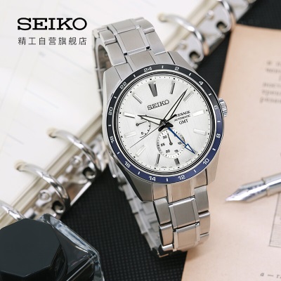 精工（SEIKO）手表 日韩表限量款6R机芯GMT动显机械男腕表SPB269J1s399