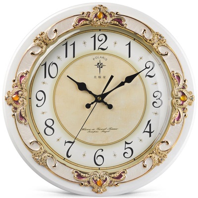 北极星（POLARIS）挂钟欧式客厅钟表创意石英钟仿古个性挂表田园办公室时钟16英寸s397