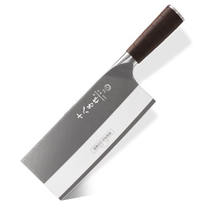 十八子作专业厨师刀具 复合钢菜刀碳化紫藤木柄s402