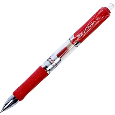 真彩(TRUECOLOR)滑丽芯按动中性笔0.5mm红色子弹头商务办公签字笔水笔学生考试文具用品会议记录笔12支/盒A47s398