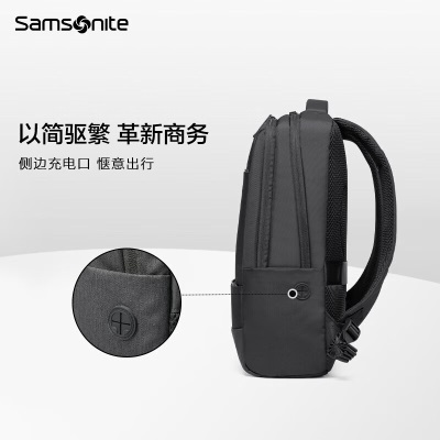 新秀丽（Samsonite）双肩包电脑包15.6英寸男女背包书包商务旅行通勤包TX6*09001黑色s394