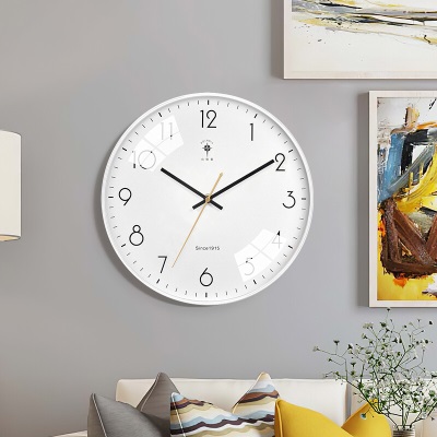 北极星（POLARIS）挂钟 客厅北欧钟表挂墙家用时钟现代简约大气挂表时尚12英寸石英钟s397