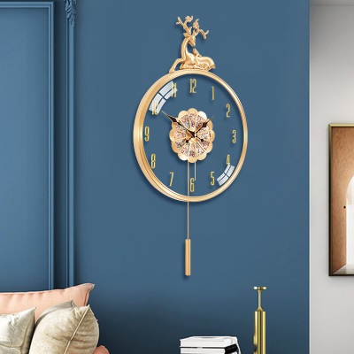 北极星（POLARIS）挂钟高档轻奢黄铜工艺钟客厅家用时尚简约时钟s397