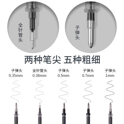 真彩(TRUECOLOR)0.5mm红色子弹头中性笔笔芯拔帽签字笔水笔替芯 学生办公文具用品s398