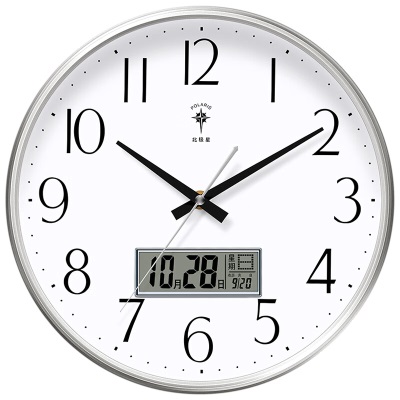 北极星（POLARIS）挂钟客厅钟表万年历现代石英钟时尚日历时钟创意挂表s397