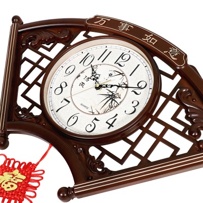 北极星（POLARIS）挂钟新中式创意简约时尚中国结时钟13英寸客厅书房办公室钟表s397