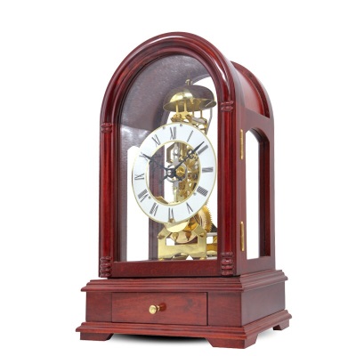 北极星（POLARIS）座钟 欧式实木台钟 椴木机械透视座钟 家居装饰古典床头钟 T332s397