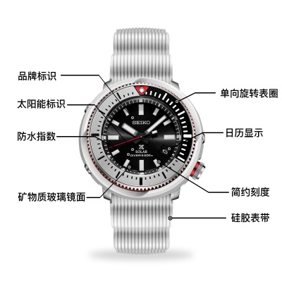 精工（SEIKO）手表 日韩表200米防水太阳能男士腕表SNE545P1s399
